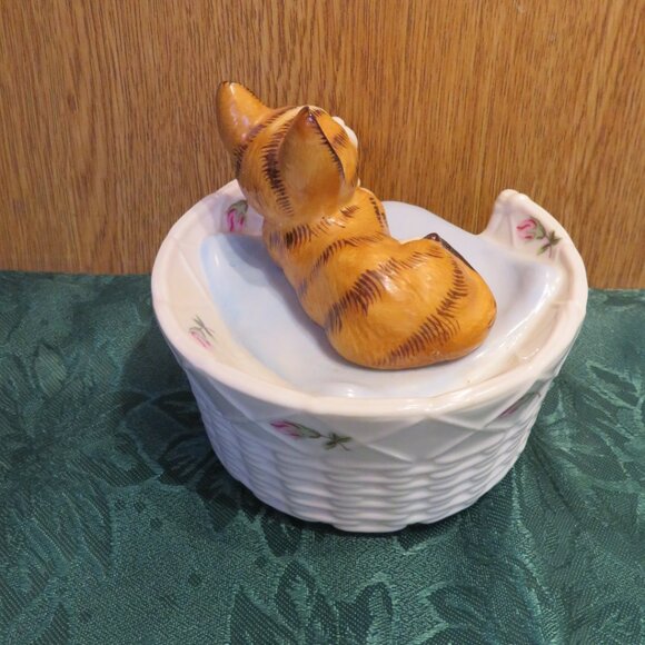 Seymour Mann Ginger Cat in Basket Musical Vintage (F98) - Picture 5 of 7